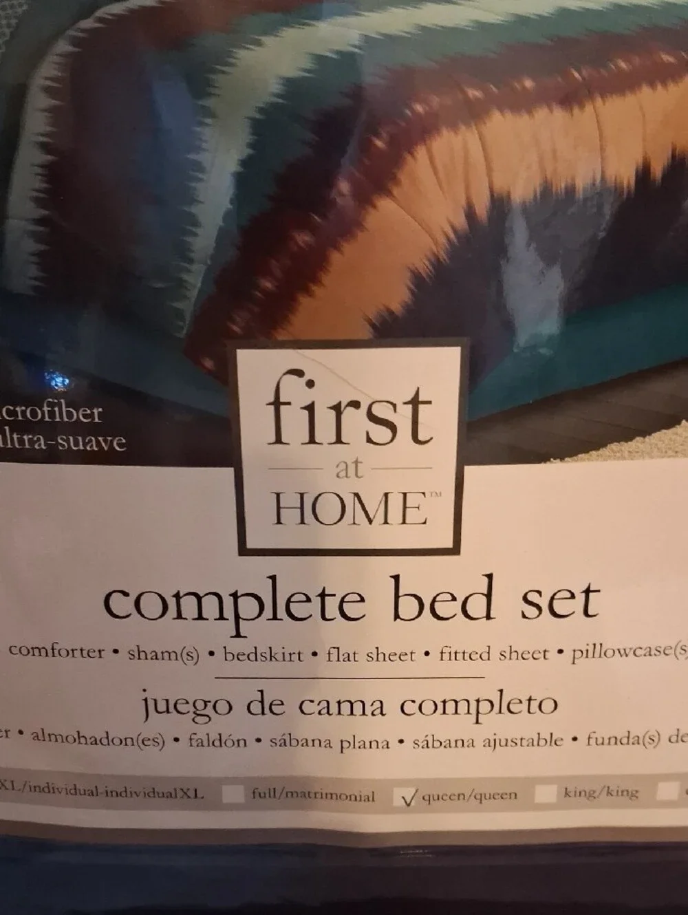 Blue Microfiber Complete Bed Set Peacock design coloring  - QUEEN